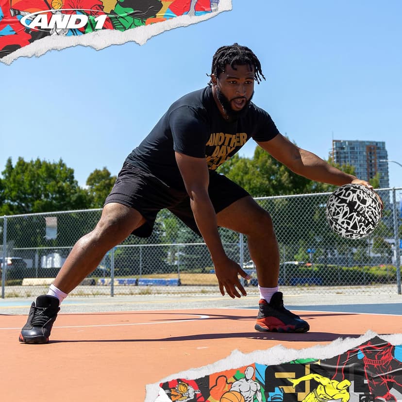 AND1 Chaos Rubber Basketball: Game Ready, Office Regulation Size (29.5”) Streetball, Made for Indoor/Outdoor Basketball Games- Graffiti Series