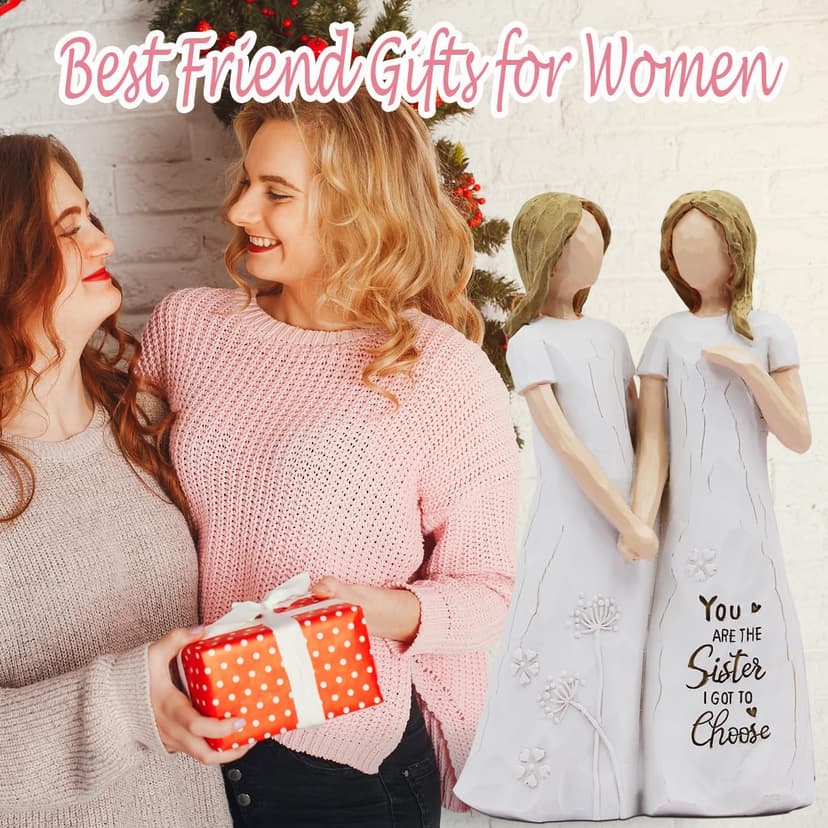 BORLESTA Best Friend Birthday Gifts for Women - Friendship Gifts for Women, Gifts for Friends Women, Sister Birthday Gifts, Bestie Gifts for Women - Friend Hand-Painted Figure