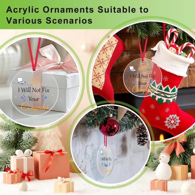 Funny Computer Programmer Gifts Acrylic Christmas Ornaments Sarcastic Novelty Gifts Programmer Gifts for Men Women It Birthday Gifts Computer Science Engineering Gifts for Men Dark Humor Gifts