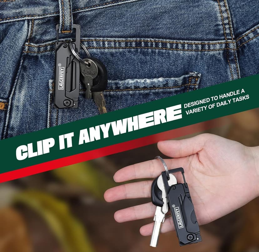 Stocking Stuffers for Men - Pocket Knife Gifts for Men, Keychain Multitool - Christmas Bulk Mens Gifts, Box cutter, Small Folding Knives for Everyday Carry - Edc Gadgets for Camping, Hiking, Fishing