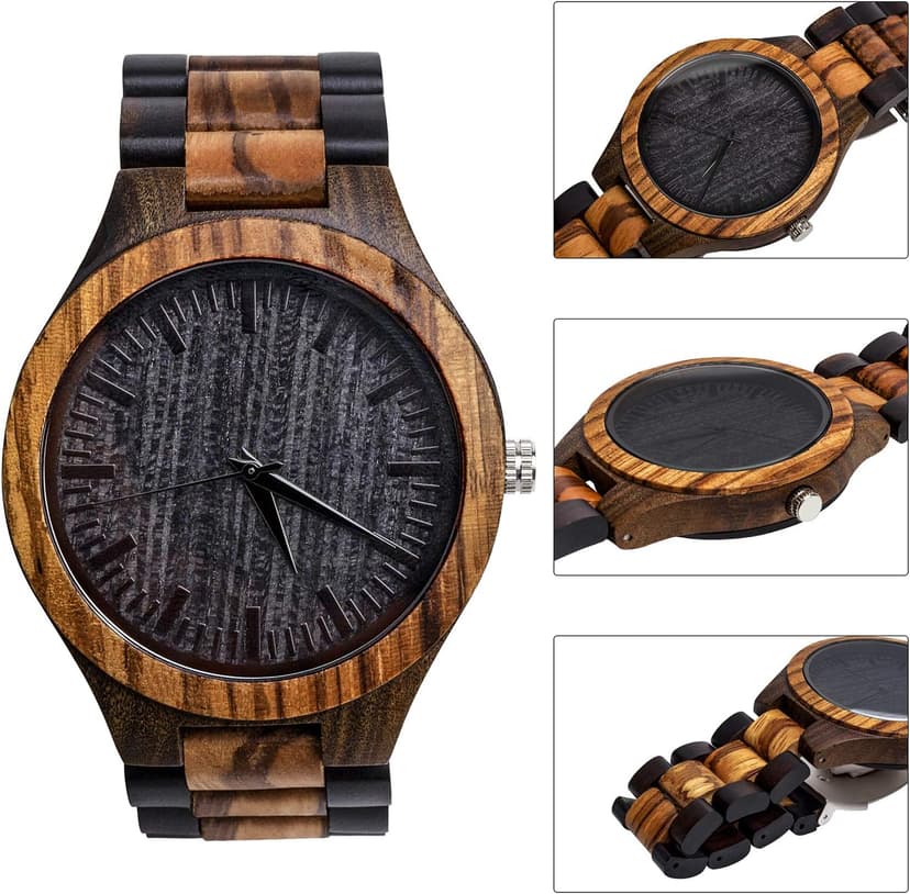 kullder Personalized Engraved Watch for Best Man Groomsmen Gifts for Wedding Mens Custom Wooden Watches for Men Personalized Groomsmen Husband Dad Father Gifts Ideas