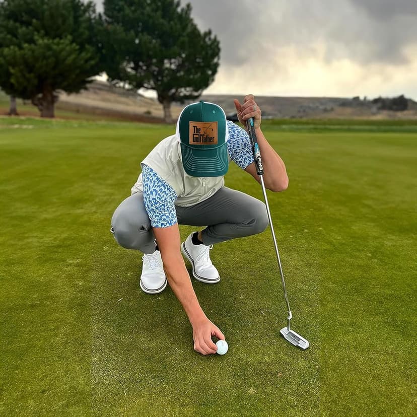 Father Golf Gifts - Dad Hat - Gifts for Dad from Daughter, Son, Kids - Golf Gifts for Men - Adjustable Fit, Comfortable Cotton, Perfect for Casual Wear - The Father Trucker Hat, Green