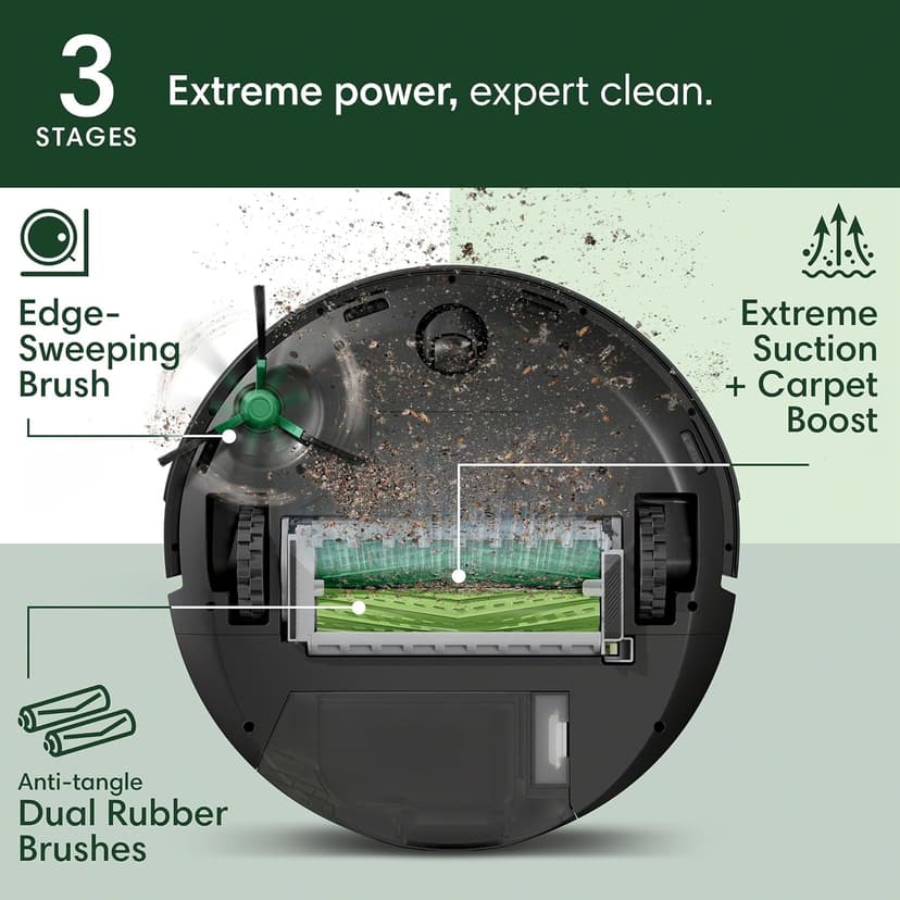 iRobot Roomba Max 705 Vac Robot Vacuum + AutoEmpty Dock - Extreme Power-Lifting Suction, Anti-Tangle Dual Rubber Brushes, Self-Empties, Recognizes and Avoids Obstacles, LiDAR Navigation