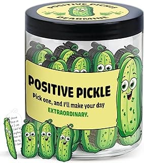 60 Positive Pickle Cards Jar, Stocking Stuffers, Xmas Christmas White Elephant Gifts for Teenage, Women, Adults, Mom, Teachers, Sisters, Friends, Teen Girl Gifts Trendy Stuff