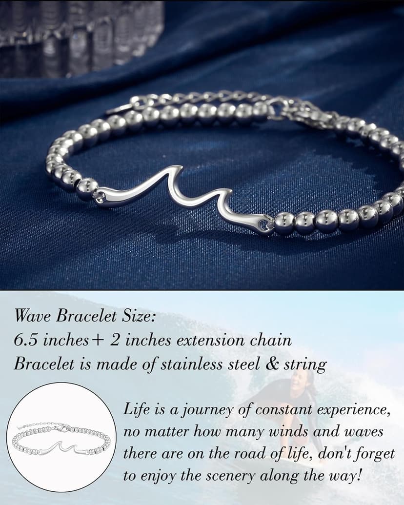 Tarsus Birthday Gifts for Women, Through The Waves of Life, Birthday Bracelet for Women Friend Sister Daughter Mom Grandma...
