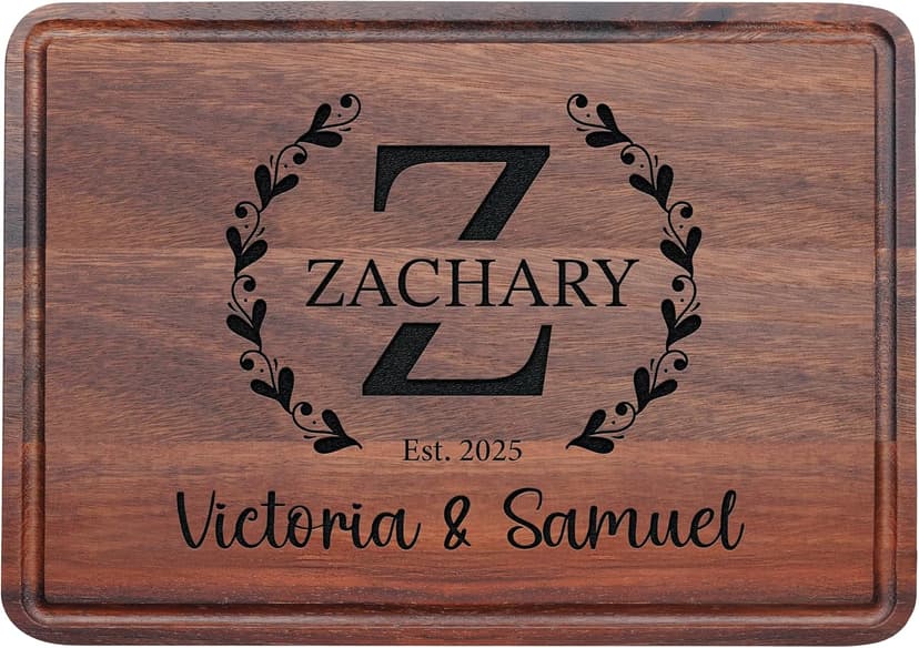 Personalized Cutting Board – Custom Wood Cutting Board for Kitchen – Engagement Gifts for Couples, Bridal Shower, Anniversary, Wedding or Housewarming Gift Idea