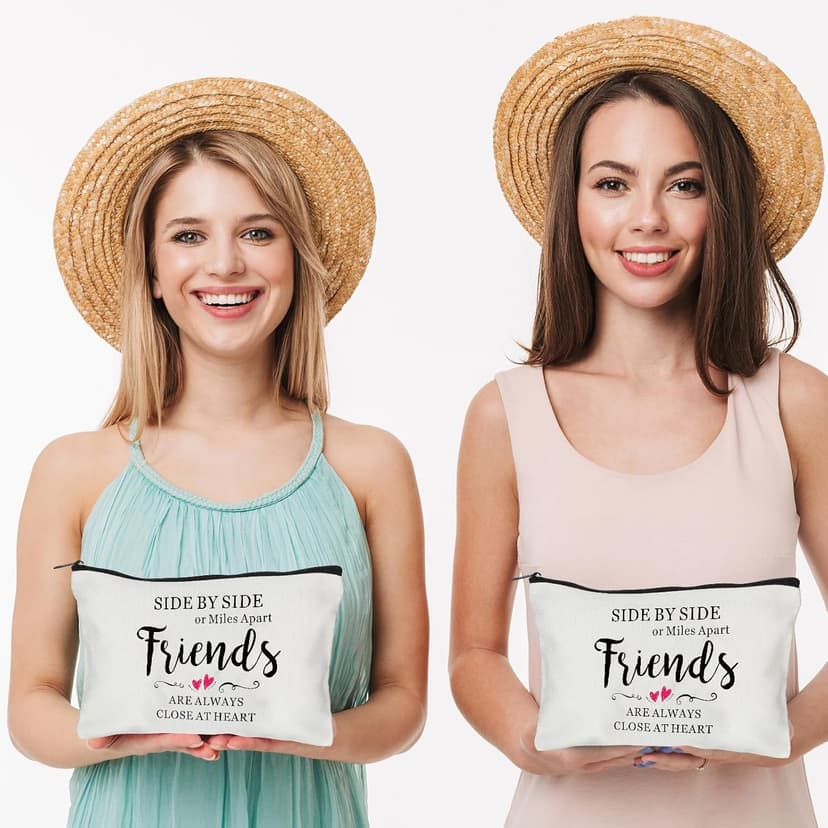 Abbylike 20 Pieces Friends Gifts Bulk for Women Friendships Bracelet Makeup Bag Friendsgiving Long Distance Gifts for Galentines Valentine Day Friend Group Birthday Family Sister