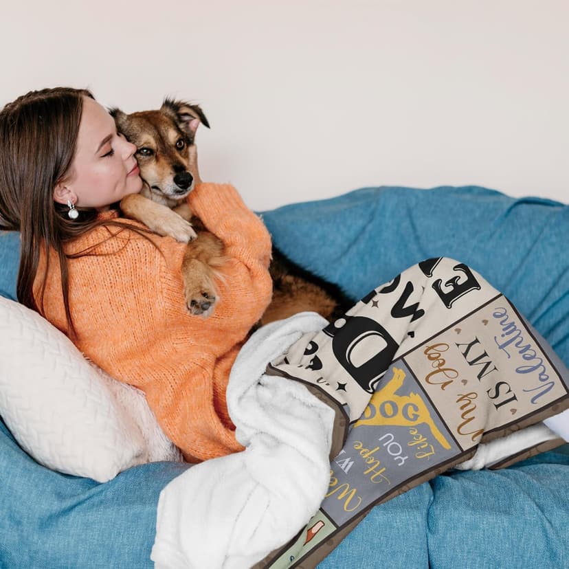 XALAZY Dog Mom Gifts for Women Blanket 50" X 60", Dog Mom Gifts for Dog Lovers& Owners, Best Dog Blanket Throw