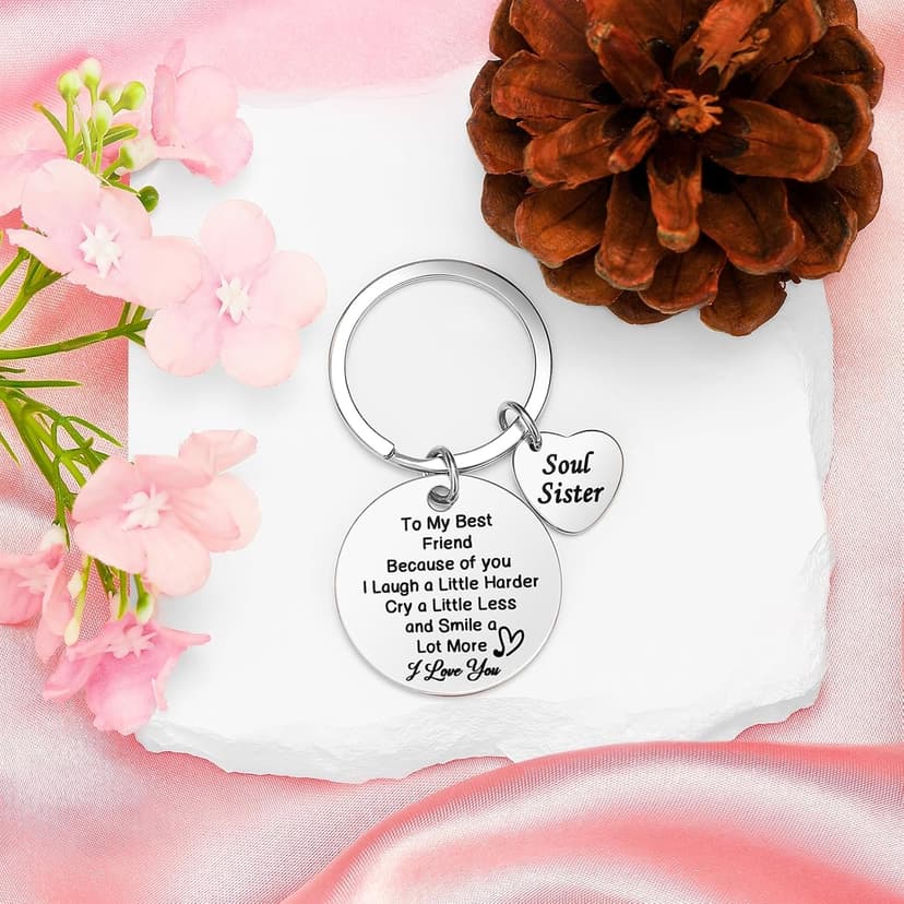 Best Friend Birthday Gifts for Women Friendship Gifts for Women Bestfriend Birthday Gift for Best Friend Woman Bestfriend Gift Ideas with Cup Bag Candle Keychain for Soul Sister Bestie BFF