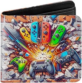 Kids Wallet for Boys, Boys Wallet for Kids Ages 4-5-6-7-8-9-10-11-12-13-14-15-16, Leather Wallet for Teen Boy, Christmas Birthday Gift Stocking Stuffer for Video Game Gaming Gamer Teenage Teenager