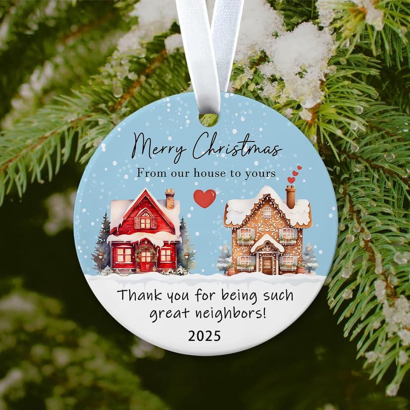 Christmas Ornaments 2025,Neighbor Gifts Merry Christmas Ornament Neighbors Gift Ideas for Neighbors Best Friends Women Boyfriend Girlfriend Xmas Tree Decor(Neighbor Ornaments)
