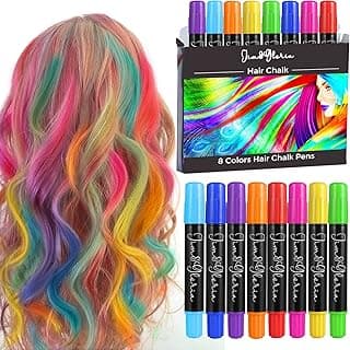 Jim&Gloria Dustless Hair Chalk Gifts for Girls Makeup Kit, Gift for Teen Girl Trendy Stuff, Kids, Teenage Tweens Teenager Temporary and Washable Color Dye Markers Age 7 8 9 10 11 12 13 14 Year Old Toy