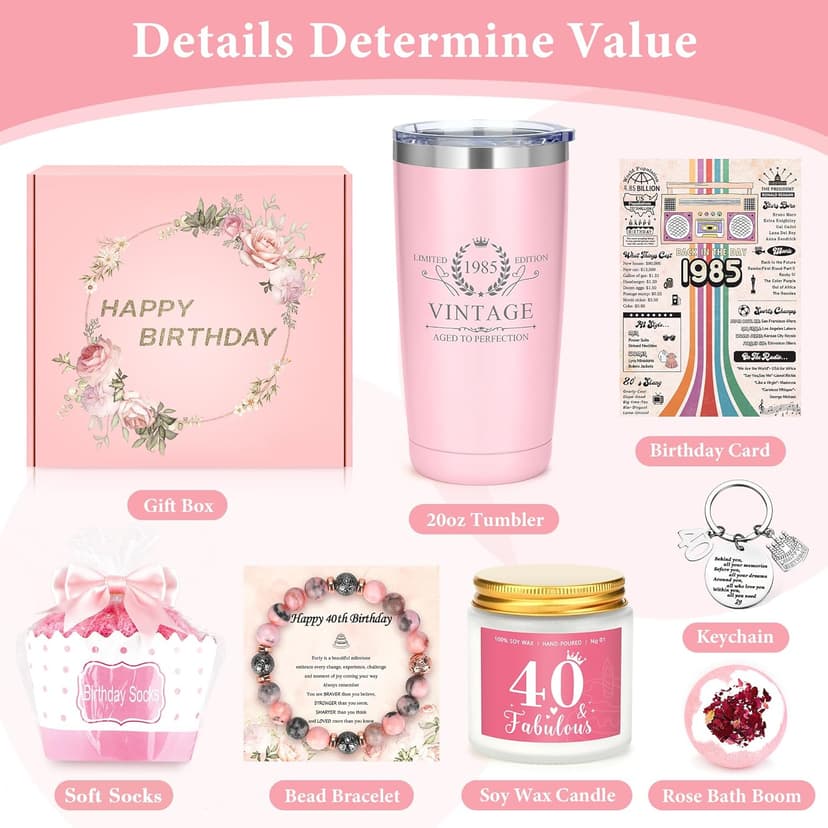 40th Birthday Gifts Women 40 Year Old Birthday Gifts for Women 40th Female Birthday Gift Ideas 40 Year Old Gifts for Woman 40 and Fabulous Gifts for Woman Sister Wife