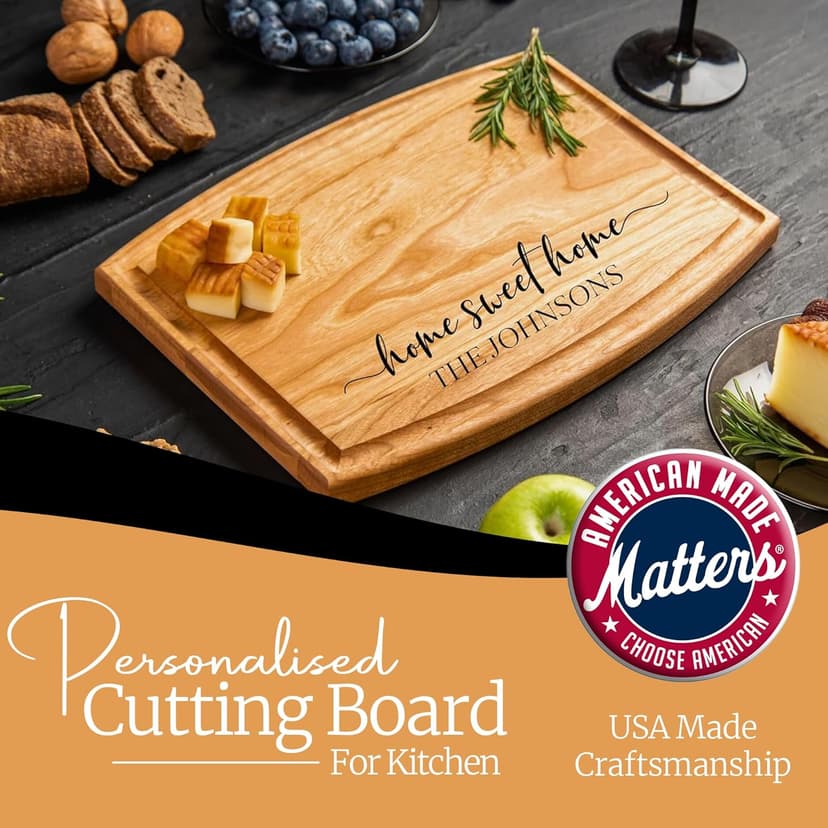 Personalized Cutting Board with Display Stand – Custom Engraved Charcuterie Board, Ideal Gift for Wedding, Housewarming, Bridal Shower, Anniversary, Birthday, Christmas, Mom & Couples, Family