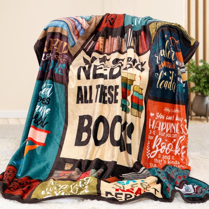 Book Lover Blanket Gifts for Book Lovers - I Really Do Need All These Books Soft 50" X 60" Soft Throw Blanket - Christmas Books Themed Presents for Readers