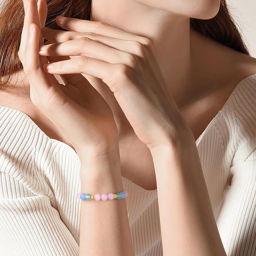 JoycuFF Gift For Friends, Women Friendship Gifts Idea, Bestie Daughter Mom Coworkers Birthday Gifts For Her, Mothers Day Christmas Healing Stone Beads Bracelet For Women