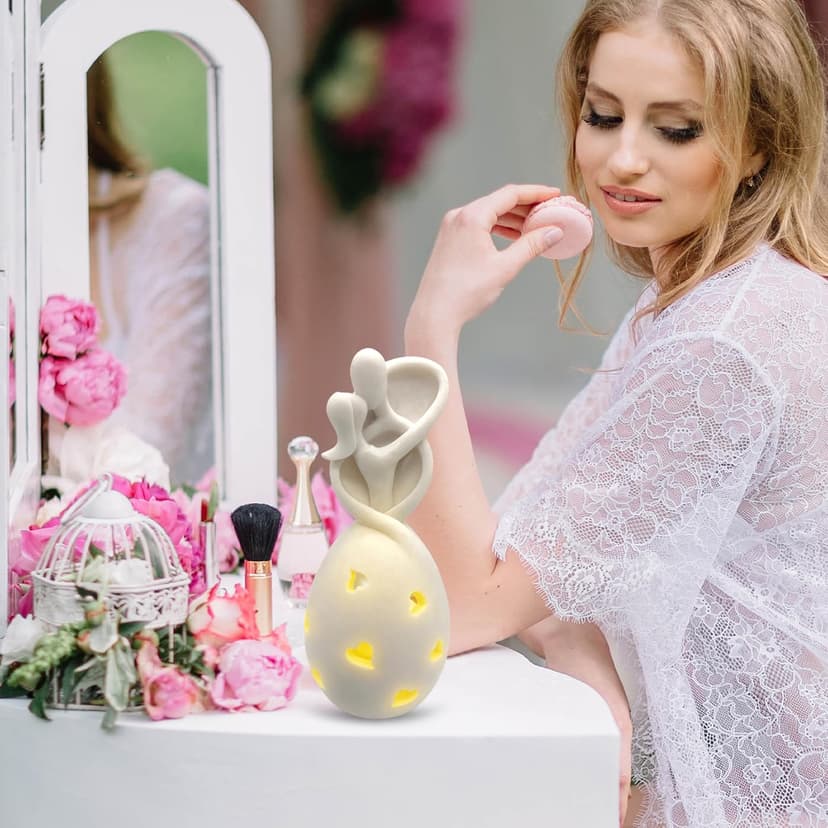 Infinity Love Candle Holder Statue with Flickering LED Candle for Couples, Wife, Husband, Him or Her, Bridal Shower, Engagement, Parents, Registry