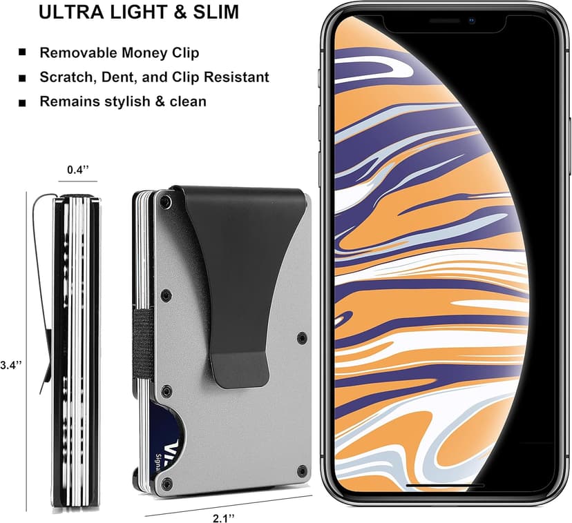 To My Boyfriend Gift | Men Minimalist Personalized Engraved Metal Wallet from Girlfriend | Custom Love Message Slim Aluminum Card Holder with Money Clip | Birthday Anniversary Christmas Valentines Day