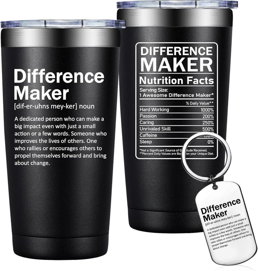 Grifarny Difference Maker Definition Tumbler Mug - Thank You Gifts for Men, Women - Appreciation, Inspirational Gifts for Boss, Employee, Teachers, Assistant Principal, Coworkers