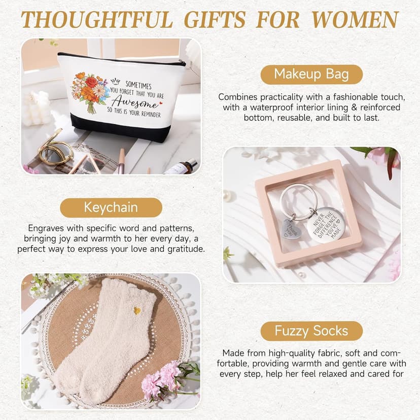 Thank You Gifts for Women, Employee Appreciation Gifts for Coworkers Teacher Nurse Boss Mom Farewell Retirement Thank You Gift Box, Canvas Tote Bag Tumbler Gratitude Gift Baskets