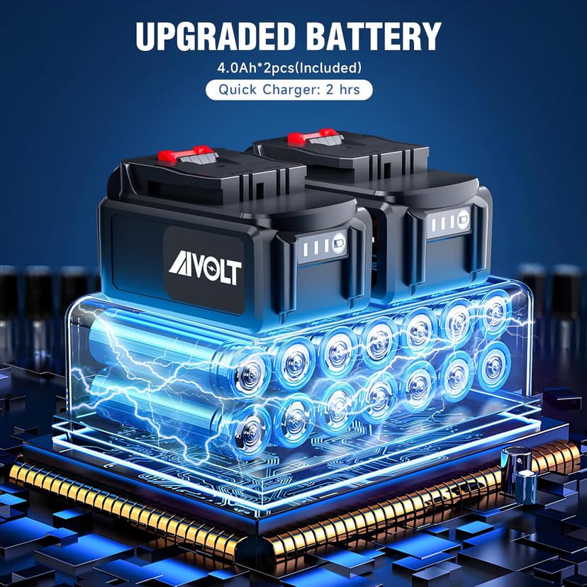 Cordless Leaf Vacuum Blower Mulcher 3 in 1, 2 * 4.0Ah Battery and Charger, Battery Powered Leaf Vacuum with 40L Bag, 160MPH, 600CFM, 4 Speed Modes, Suitable for Lawn Care Yard Cleaning