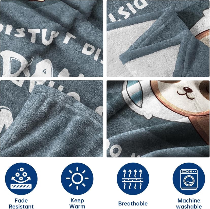 Funny Grandpa Gifts, Grandpa is Charging Sloth Blanket, Grandpas Birthday Gifts, Gift for Grandpas from Grandkids for Christmas Fathers Day, Soft Sloth Blanket for Grandfather 60" x 50"