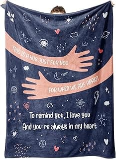 Craftique I Love You Gifts for Him Her - Soft Blanket with Love Hug - Long Distance Relationship Gifts, Anniversary/Birthday Gift for Boyfriend Girlfriend Friend