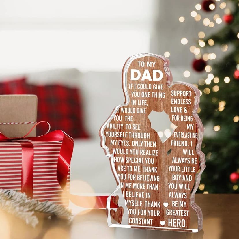 Dad Gifts from Son -Dad Birthday Gift from Son -Dad Christmas Valentines Easter Gifts Idea Daddy New Dad To My Best Dad Ever Gifts Father's Day Desk Decor Acrylic Plaque Sign