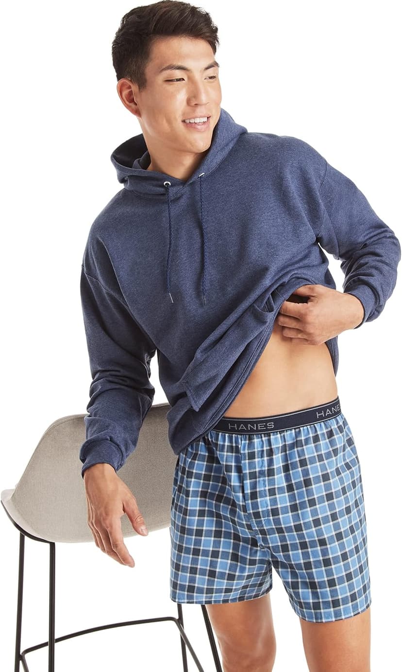 Hanes Pack, Cool & Breathable Cotton Underwear, Moisture-Wicking Boxers for Men