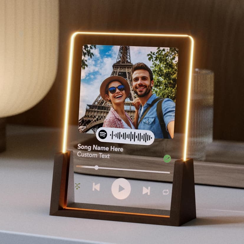 Personalized Spotify Plaque - Upload Your Own Photo and Song - Custom Gift for Girlfriend or Boyfriend