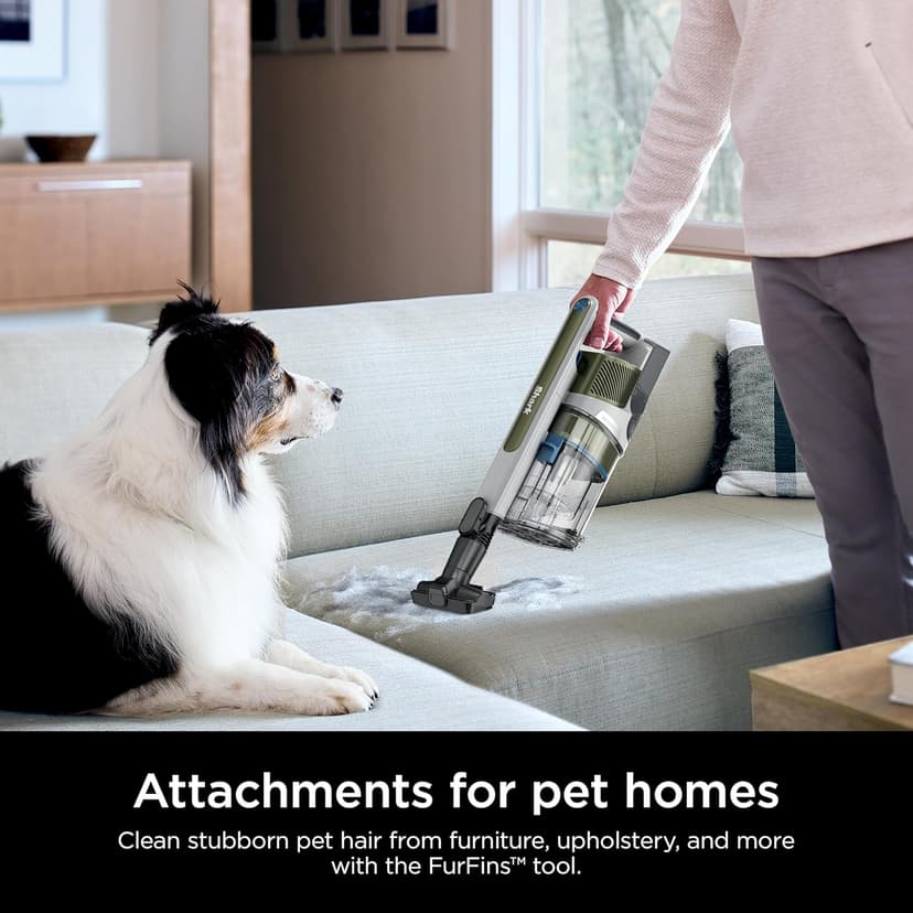 Shark PowerPro Flex Pet Plus Cordless Vacuum, FloorDetect Technology, MultiFLEX Wand, HEPA Filter, for Carpets & Hard Floors, Up to 50-Minute Runtime, Powerful Pet Hair Pickup, Olive, IZ387H