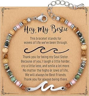 TONY & SANDY Friend Gifts for Women, Sister Gift, Friendship Bracelets, Wave Bracelet, Best Friend Birthday Gifts for Women, Bestie Bracelets, Christmas Stocking Stuffers for Woman