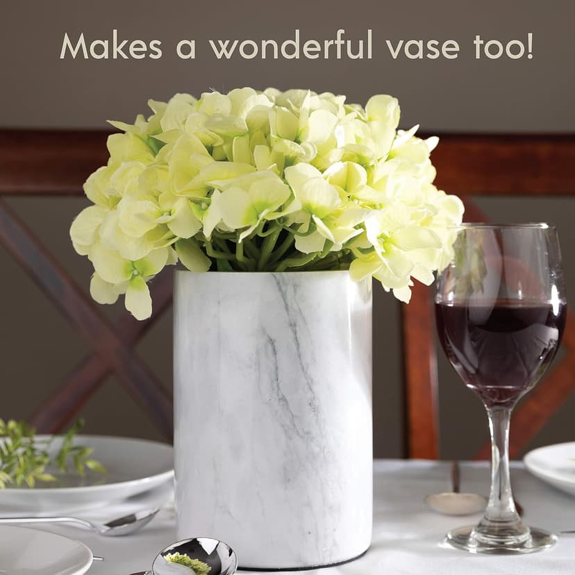 Homeries Marble Wine Chiller Bucket - Wine & Champagne Cooler for Parties, Dinner – Keep Wine & Beverages Cold, Wine Chillers for Bottles – Holds Any 750ml Bottle - Ideal Gift for Wine Enthusiasts