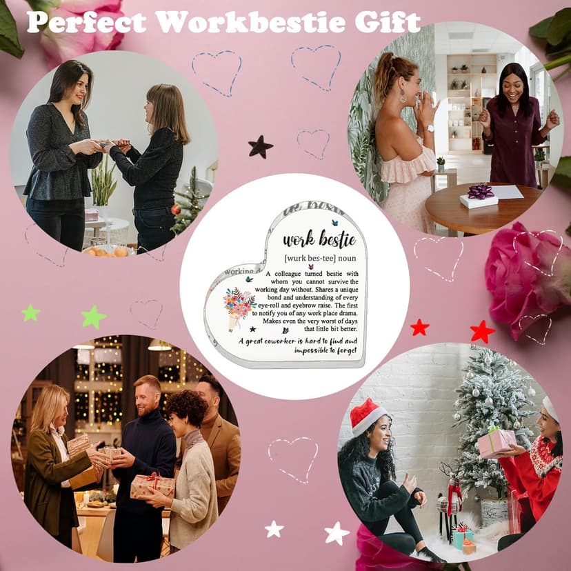 Work Bestie Christmas Gifts for Women Coworker Friends, From Coworkers to Friends Gift for Birthday Retirement Farewell Thanksgiving Day Mothers Day, Funny Work Bestie Definition Signs for Favorite Friend At Work