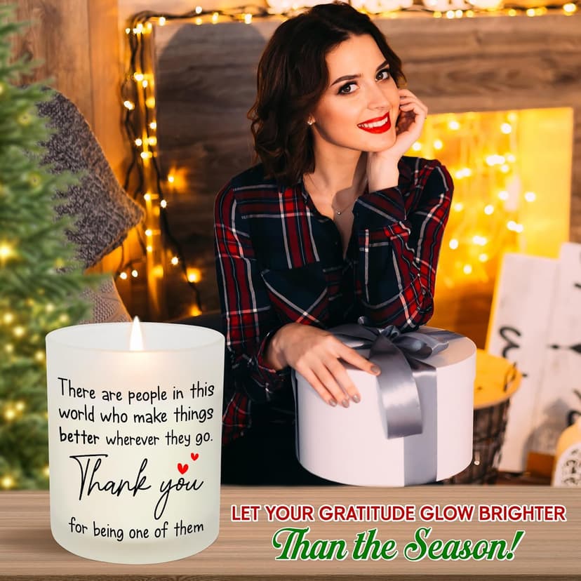 OASSIE Thank You Gifts for Women - Long Lasting Vanilla Lavender Candle 10 Oz - Appreciation Inspirational Birthday Gifts for Women Coworkers Friend Teachers Nurses Boss Employees