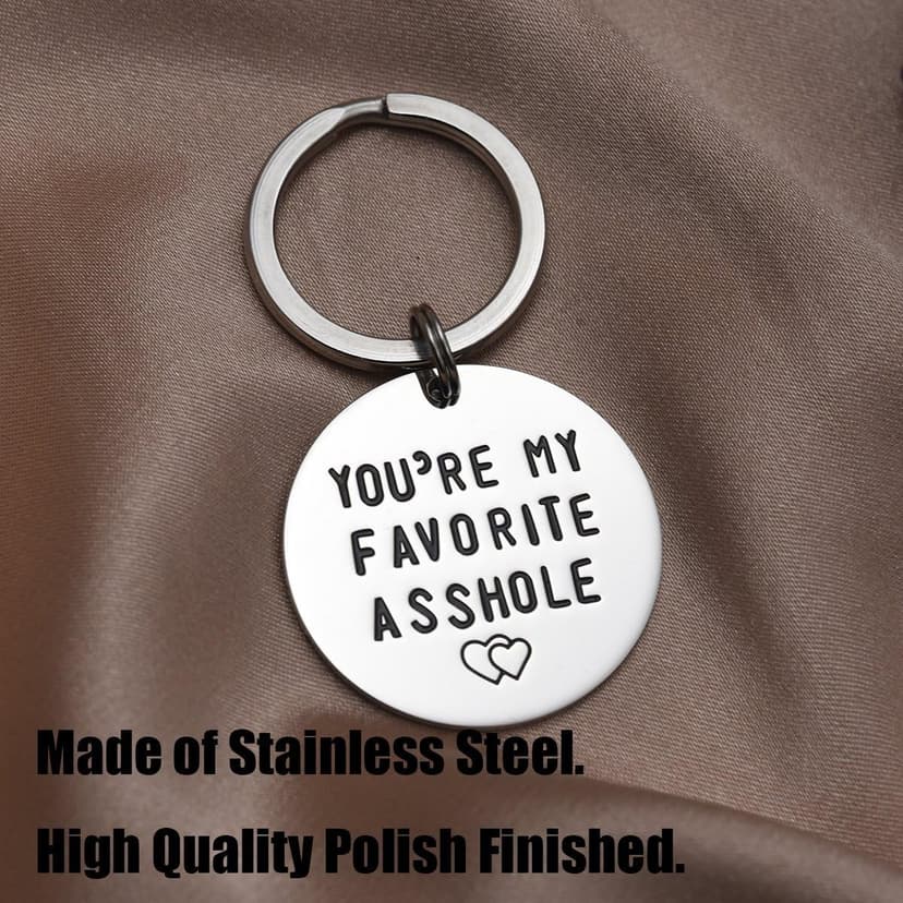 LParkin You're My Favorite Asshole Keychain Funny Man Gift Valentines Day for Husband Boyfriend Gifts