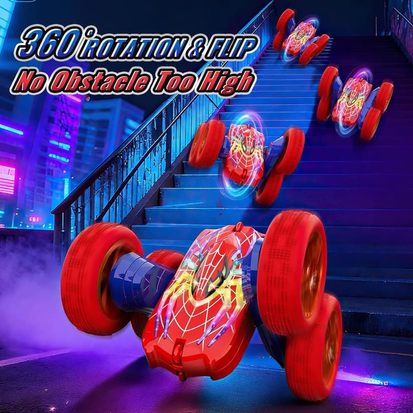 360°Flip Remote Control Car Toys for 3-12 Boy Toys, 4WD RC Cars Double-Sided with Glowing Hero Eyes & Legs, 2.4GHz Drift RC Stunt Race Car, Christmas Birthday Gifts for Boys Age 3 4 5 6 7 8 9 10 11 12