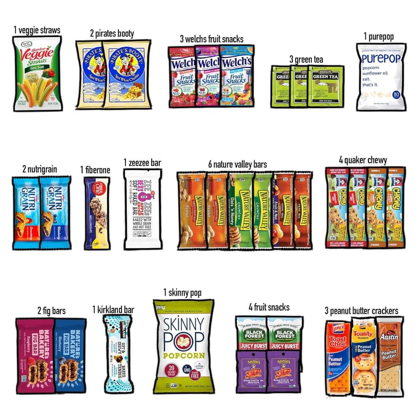 COLLEGEBOX Healthy Snack Box (35 Count) Halloween Variety Pack Care Package Gift Basket Kid Men Women Adult Nuts Health Nutrition Assortment College