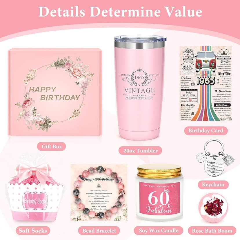 60th Birthday Gifts for Women 60 Year Old Birthday Gifts for Women Cool 60th Birthday Gift for 60 Year Old Woman Happy 60th Birthday Gift Ideas for Woman in Their 60s