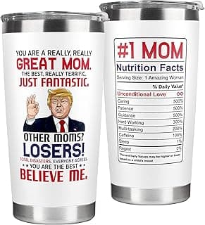 Gifts for Mom from Daughter Son - Christmas Gifts for Mom Wife - Birthday, Christmas, Valentines Day Gift for Moms - Gift for Mama, Moms, Mother - 20 Oz Stainless Steel White Tumbler