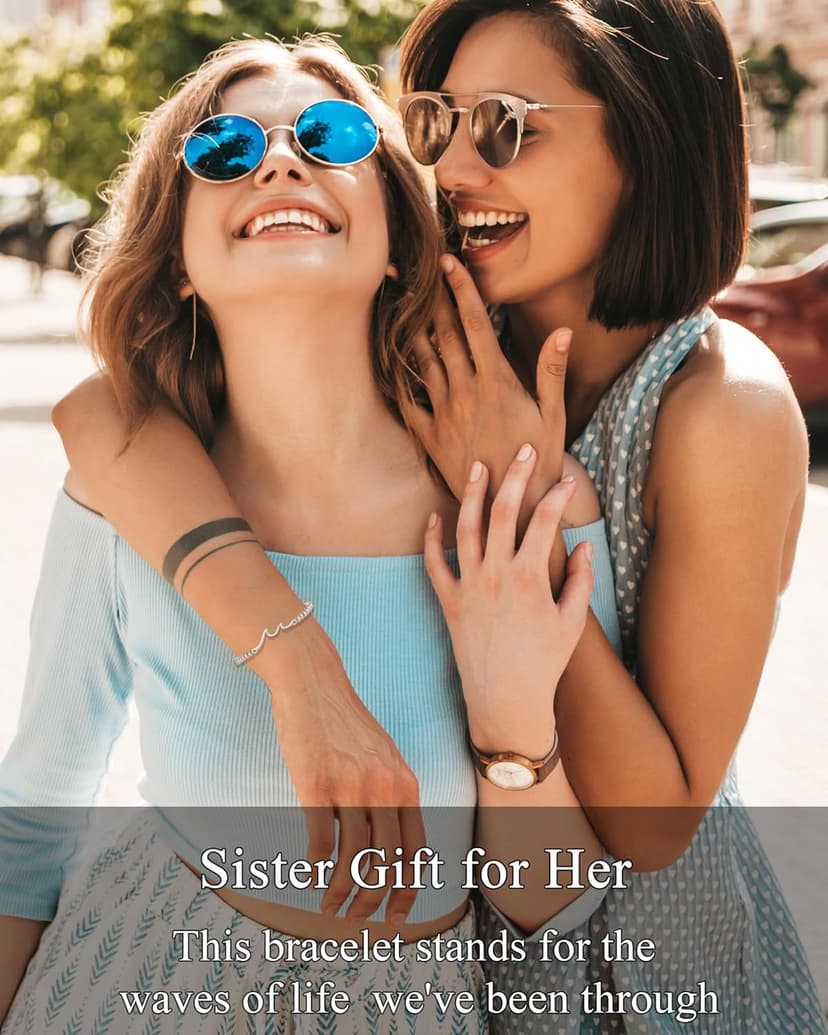 Tarsus Sister Gifts, The Waves of Life We've Through Together, Big & Little Sister Gift, For Birthday & Christmas & Mothers Day