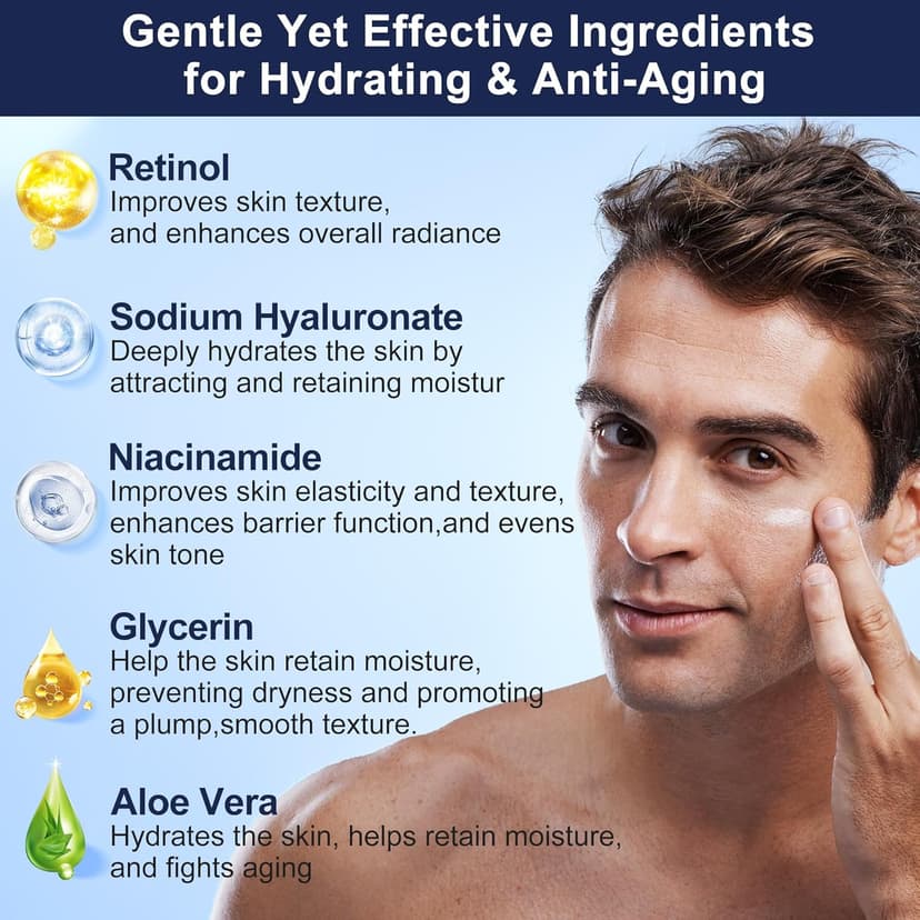 Skin Care for Men, Hydrate, Firm, Anti-Aging & Wrinkle Facial Skin Care Routine Kit Set,Mens Christmas Gifts Stocking Stuffers Secret Santa Gifts for Men Him Dad Boyfriend Husband Birthday Valentines