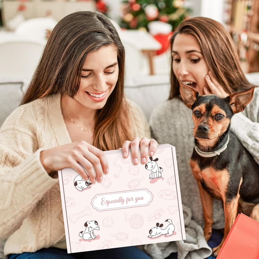 Dog Mom Gifts for Women Dogs Themed Gift for Dog Lovers Gifts for Women Gift for Dogs Owners Puppy Themed Basket - Drinking Cup Makeup Bag Candle Bracelets Keychain Socks