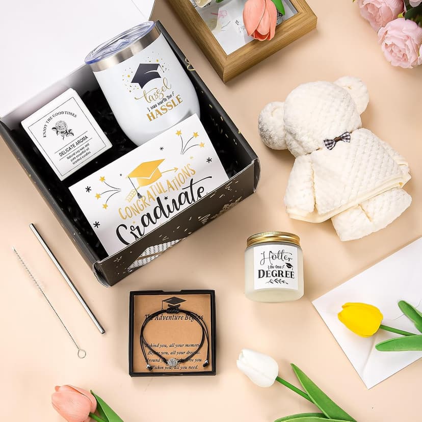 Graduation Gifts for Her Him 2025 College Graduation Gift for Women, Daughter, Sister, Friend Congratulations Gifts for Graduate Personalized Graduation Gifts with Tumbler, Beartowel