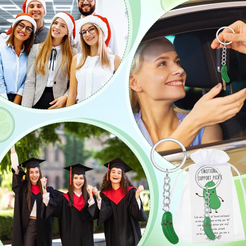 Inspirational Gifts Pickle Keychains Cute Emotional Gifts for Staff Employee Coworkers Appreciation Funny Pickle