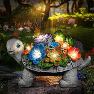 Linkax Birthday Gifts for Women Mom Grandma, Turtle Statue Solar Lights Outdoor Garden Decor for Outside Yard Patio Porch Fall Home, Gardening House Warming Gifts New Home, Grandparents Day Presents