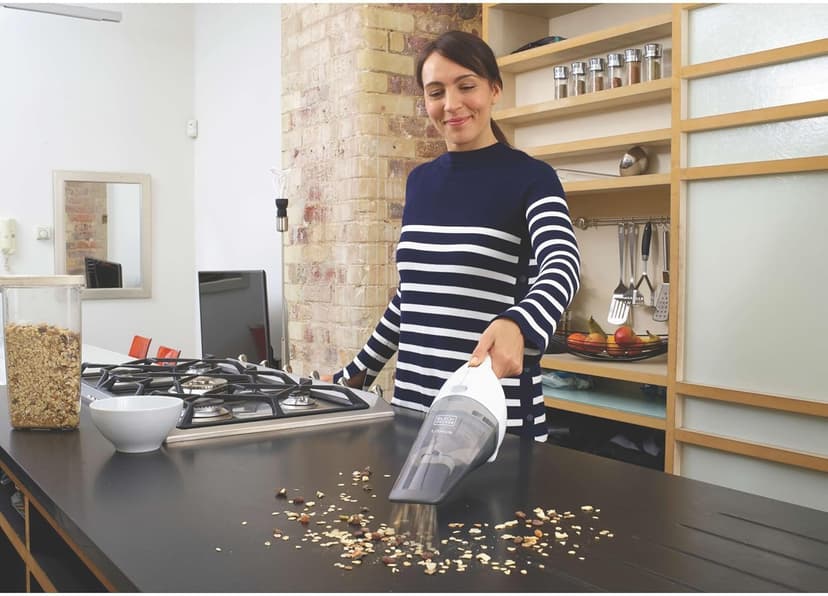 BLACK+DECKER Cordless Lithium Handheld Power Vacuum with Wall Mount Base and Charger, White (HNV220BCZ10FF)