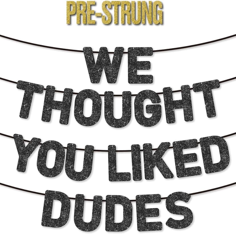 Pre-Strung Funny Bachelor Party Banner - Bachelor Party Decorations/Accessories/Gifts/Favors,Black Glitter