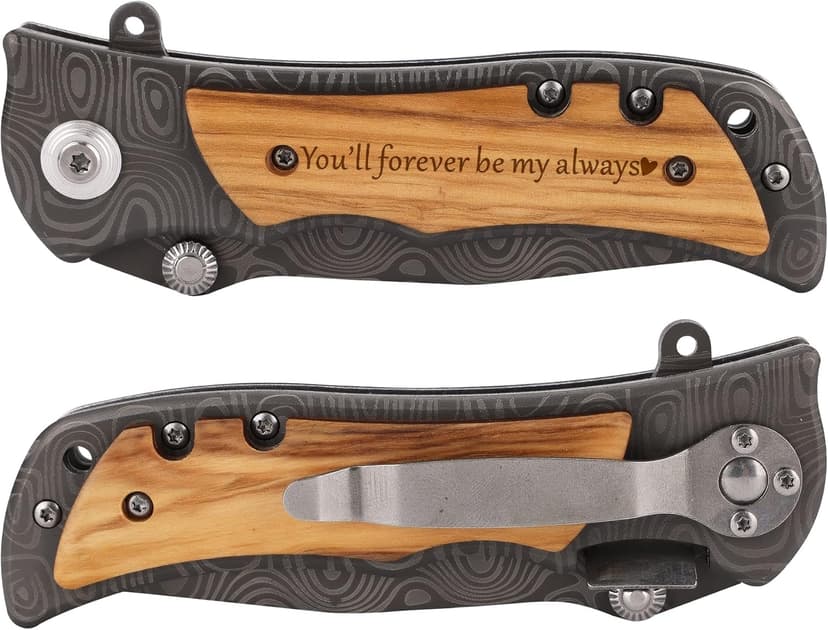 ZENNLAB Moblade Engraved Pocket Knife for Men - You'll Be My Always - Boyfriend Husband Birthday Gift, Anniversary Present for Him