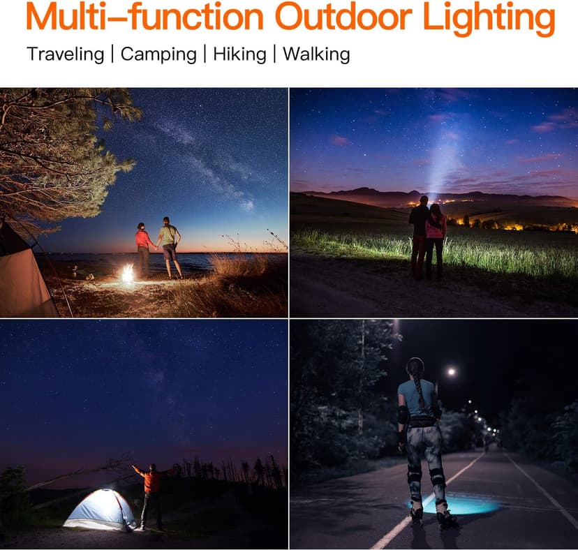 BUYSIGHT BUYSIGHT Rechargeable Spotlight,Spot Lights Hand held High lumens Large Flashlight Handheld Spotlight Lightweight and Super Bright Flashlight (Aluminium_Alloy Golden)